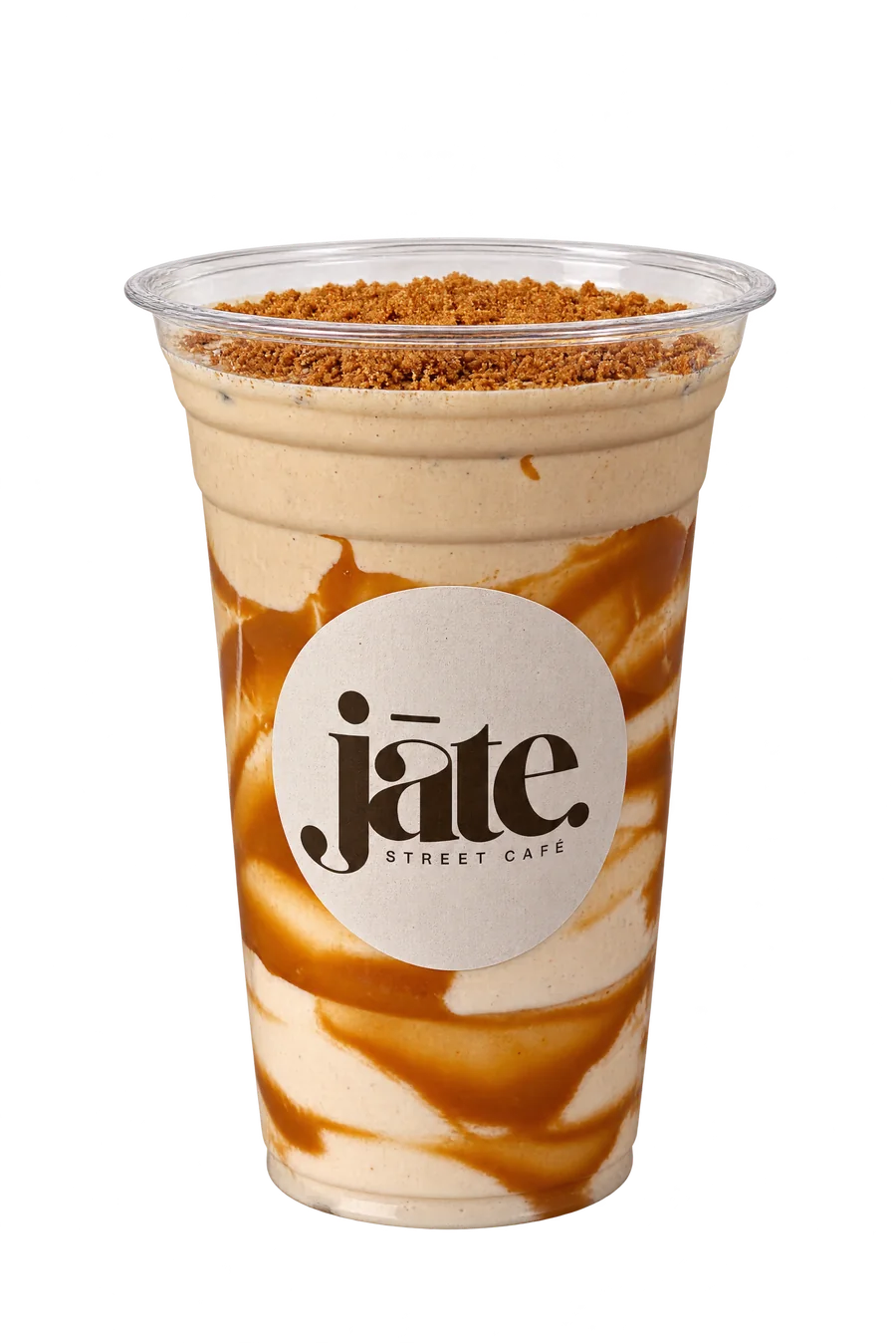 Jāte Biscoff : crème de spéculos, espresso, mousse de lait biscoff et brisures de spéculos